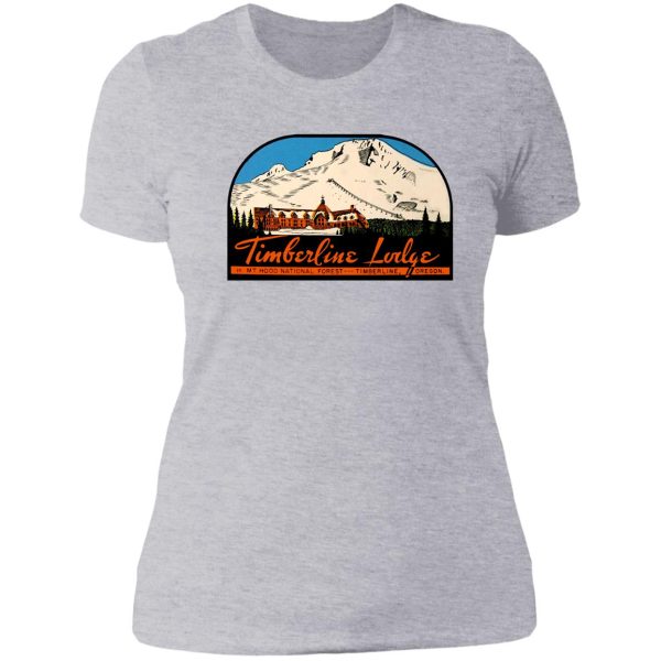 timberline lodge vintage travel decal lady t-shirt
