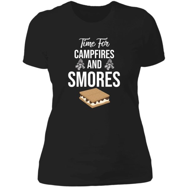 time for campfires and smores lady t-shirt