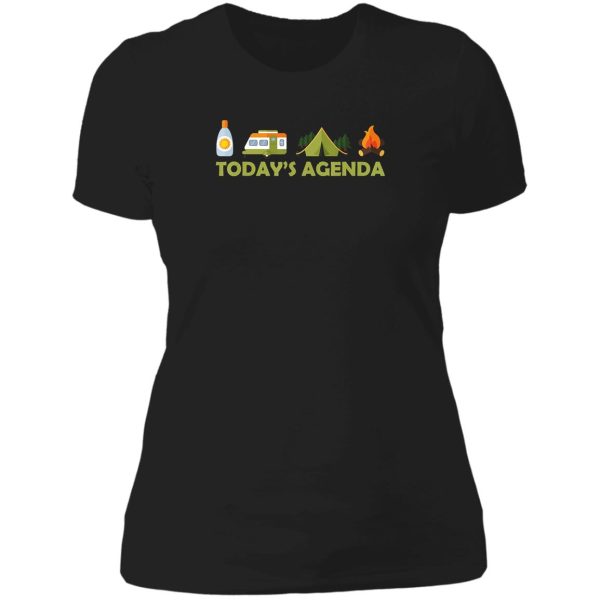 today plan is camping campfire drinking camper lady t-shirt