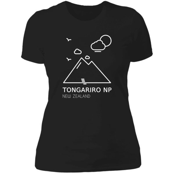 tongariro crossing national park new zealand lady t-shirt