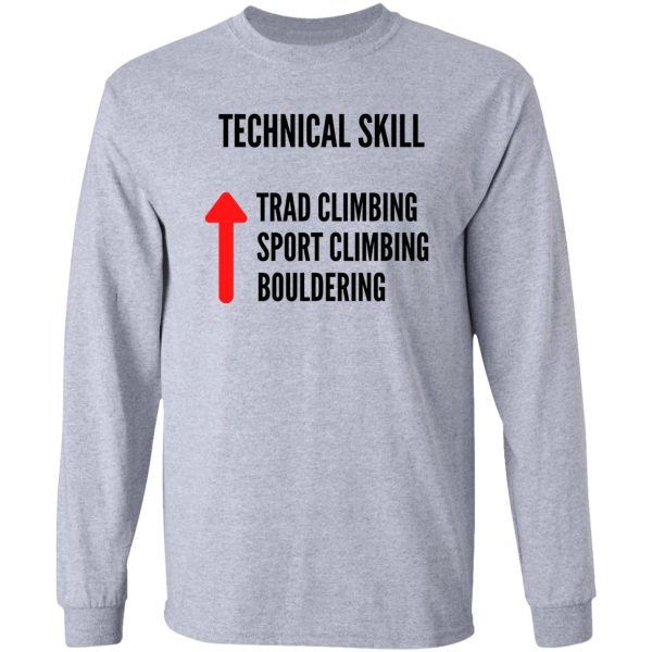 trad climbing technical skill long sleeve