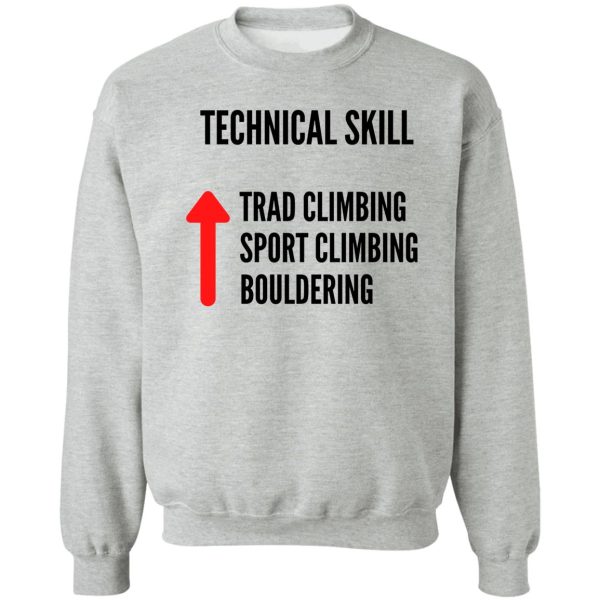 trad climbing technical skill sweatshirt