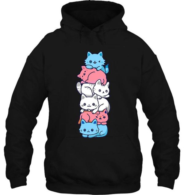 transgender pride cat lgbt trans flag cute cats pile gifts hoodie