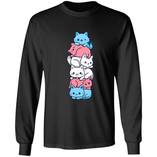 transgender pride cat lgbt trans flag cute cats pile gifts long sleeve