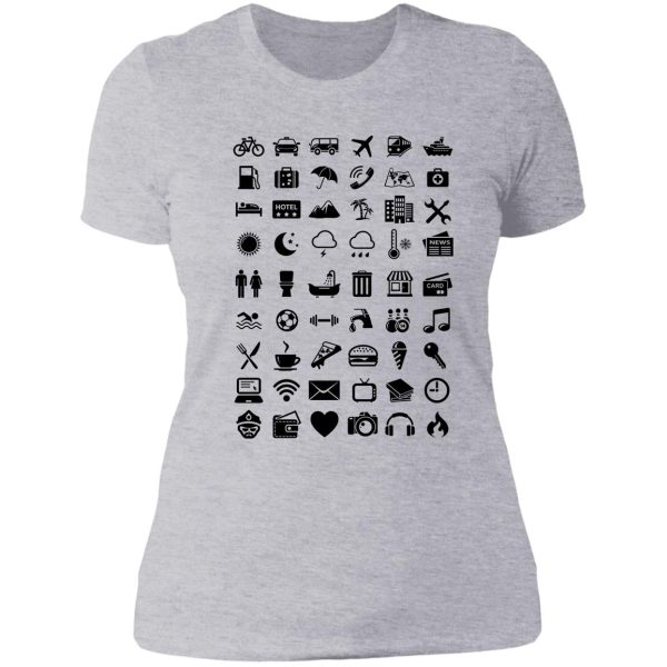 travel icons language lady t-shirt