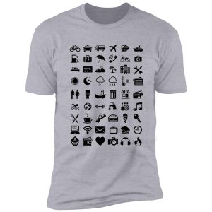 travel icons language shirt