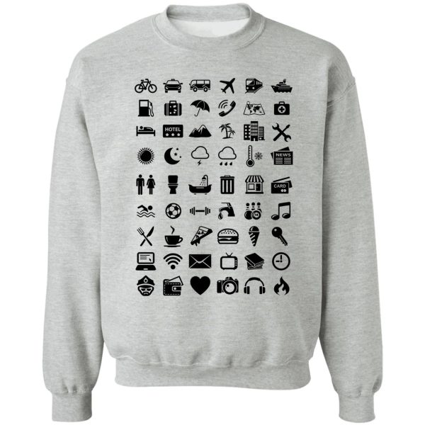 travel icons language sweatshirt