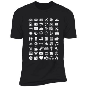 travel icons language (white) shirt