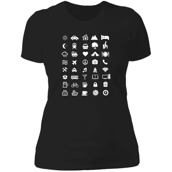 traveling t-shirt with icons for traveler lady t-shirt