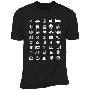 traveling t-shirt with icons for traveler shirt