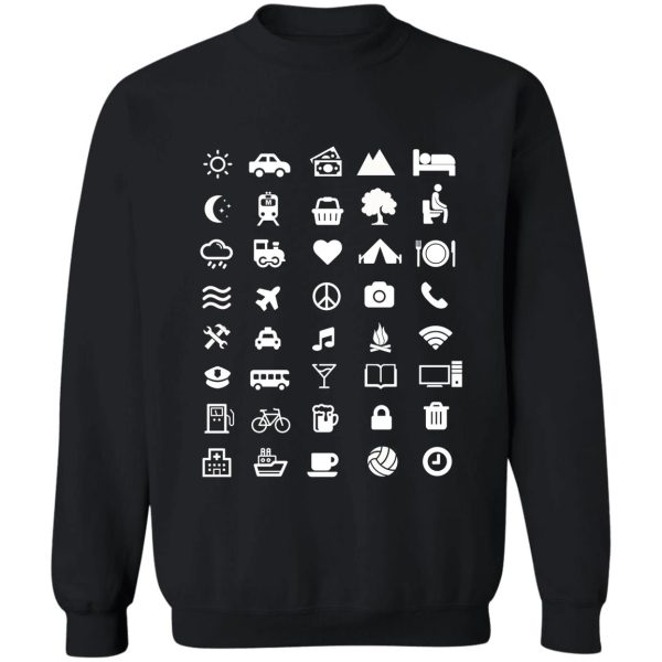 traveling t-shirt with icons for traveler sweatshirt