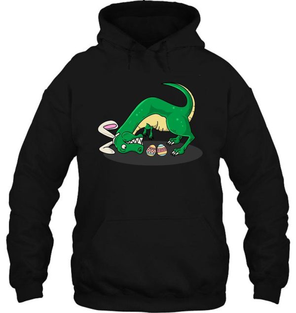 trex hates egg hunts i funny bunny hoodie