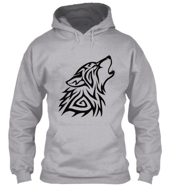 tribal wolf howl hoodie