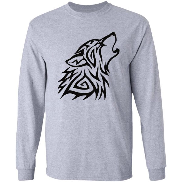 tribal wolf howl long sleeve