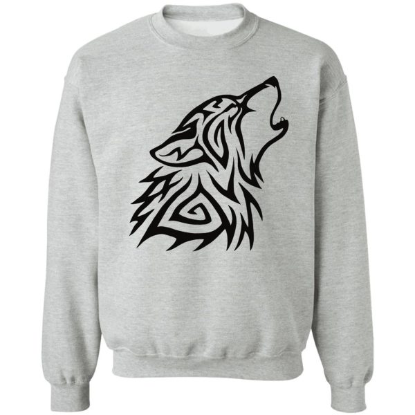 tribal wolf howl sweatshirt