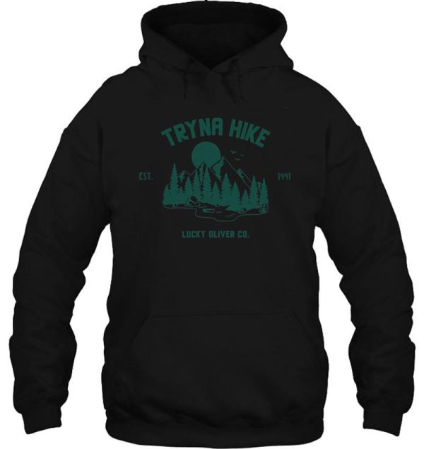 tryna hike camping mountain forest hoodie