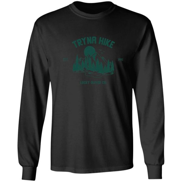 tryna hike camping mountain forest long sleeve