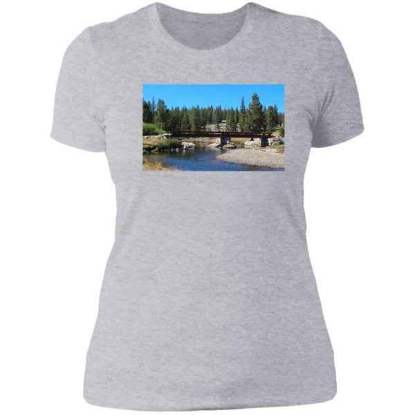 tuolumne river bridge yosemite lady t-shirt