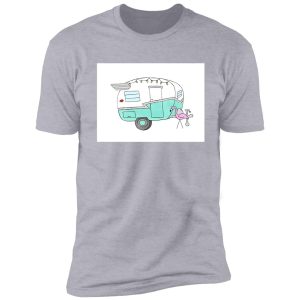 turquoise vintage camper illustration shirt