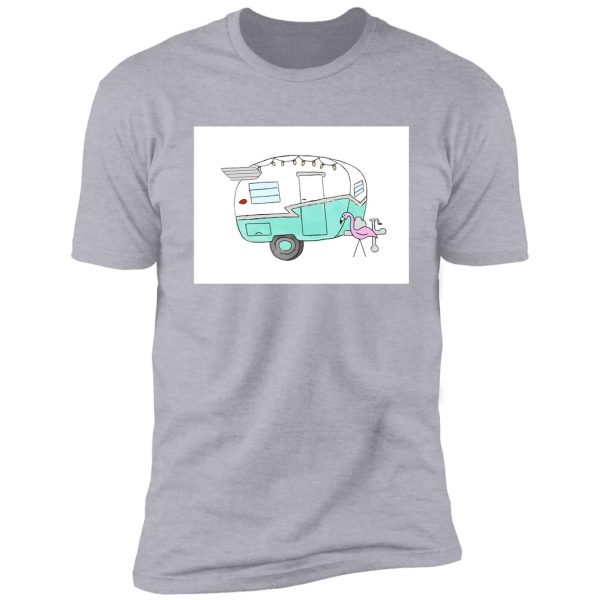 turquoise vintage camper illustration shirt