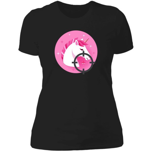 unicorn hunting season cute christmas unicorn lady t-shirt