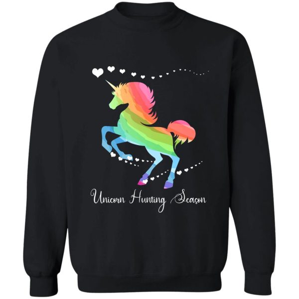 unicorn hunting season cute christmas unicorn sweatshirt