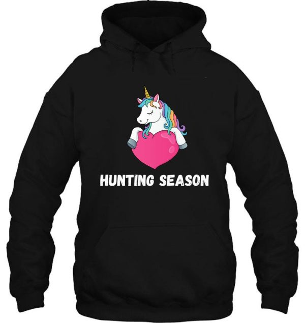 unicorn hunting season funny gift idea hoodie