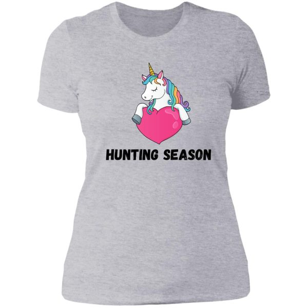 unicorn hunting season funny gift idea lady t-shirt