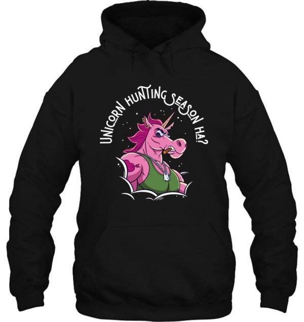 unicorn hunting season ha hoodie