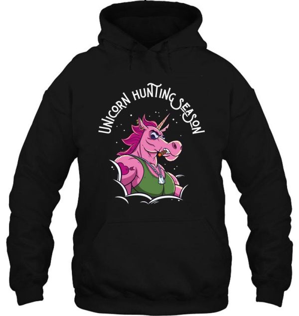 unicorn hunting season hoodie