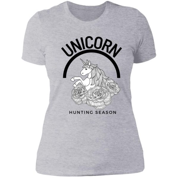 unicorn hunting season lady t-shirt