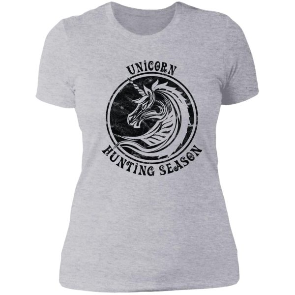 unicorn hunting season lady t-shirt