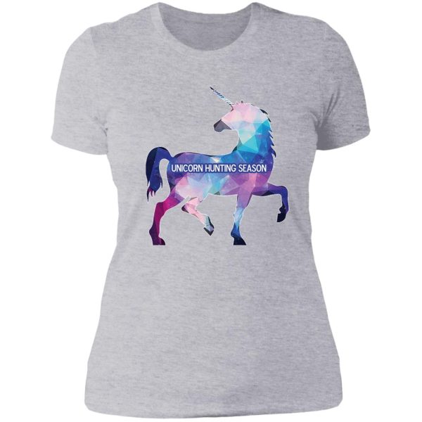 unicorn hunting season lady t-shirt