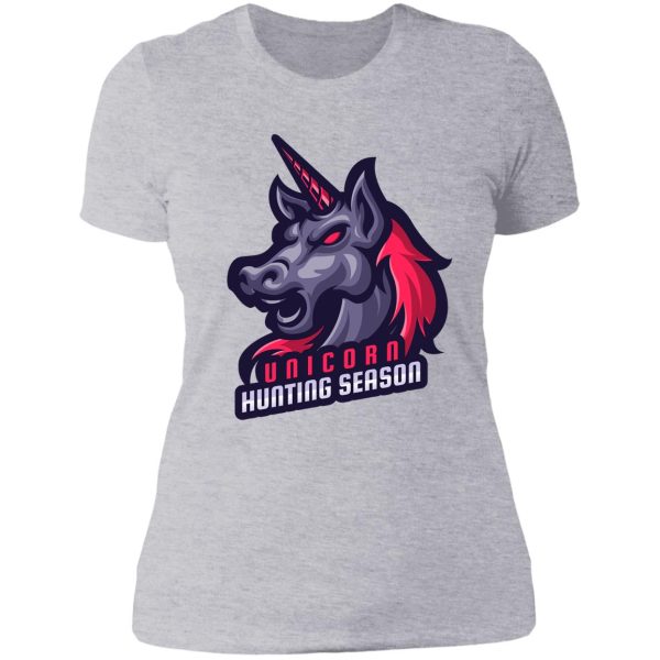 unicorn hunting season lady t-shirt