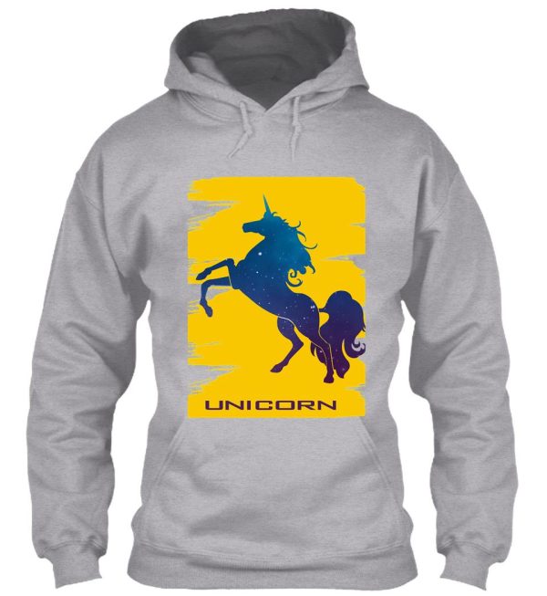 unicorn hunting season with yellow color hoodie