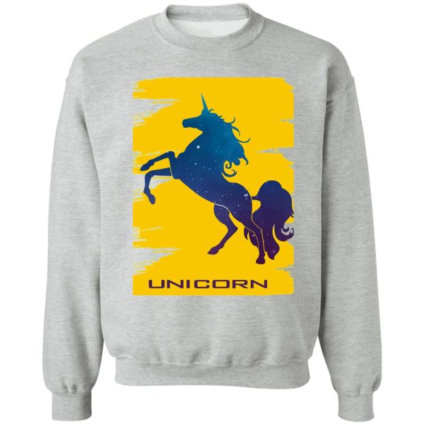 unicorn hunting season with yellow color sweatshirt