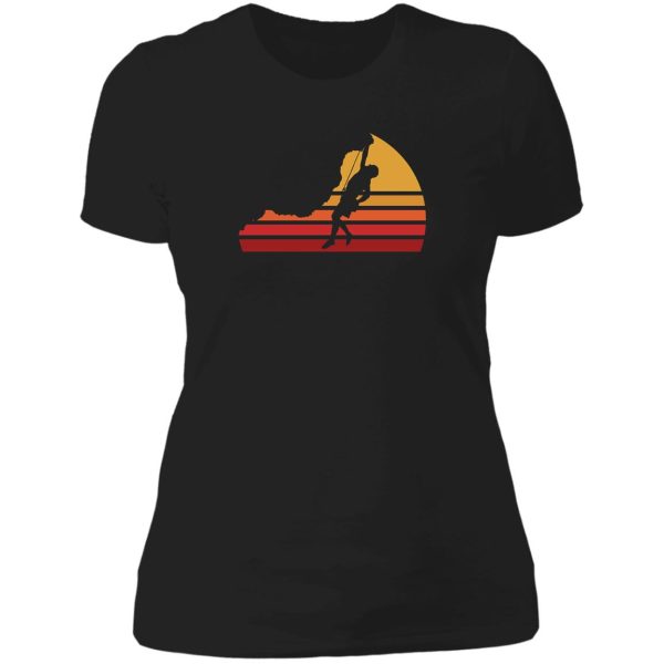 unique mountain rock climbing climber gift design lady t-shirt