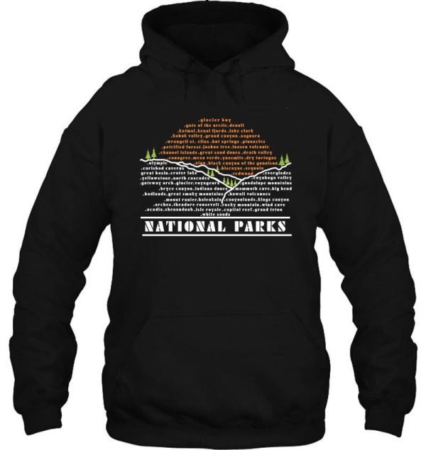us national parks list hoodie