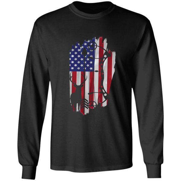 usa bow hunting flag patriotic gift long sleeve