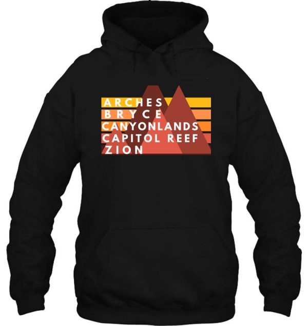 utah mighty 5 national parks arches bryce canyonlands capitol reef zion hoodie