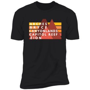 utah mighty 5 national parks arches bryce canyonlands capitol reef zion shirt