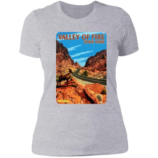 valley of fire state park nevada vintage travel decal lady t-shirt