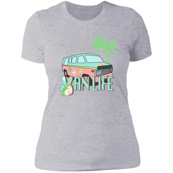 van life retro hippie camping lady t-shirt
