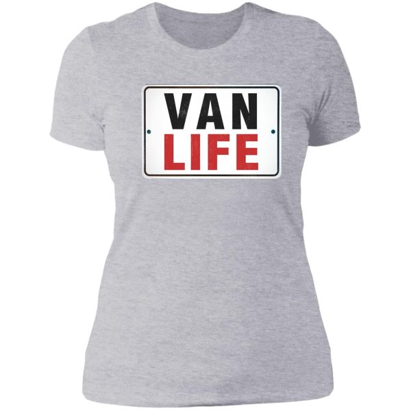 van life simple text design lady t-shirt