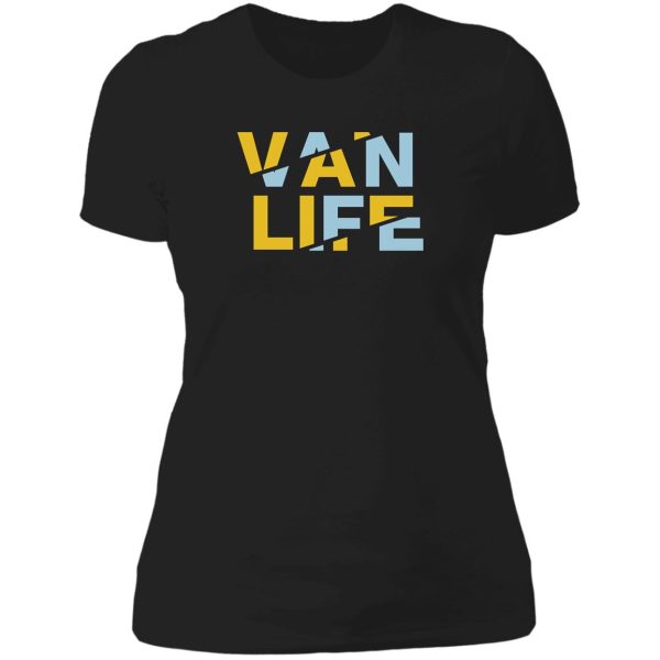 van life yellow blue lady t-shirt