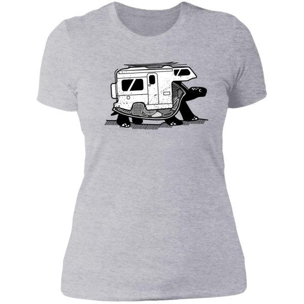 vanlife turtle adventurer camper art lady t-shirt