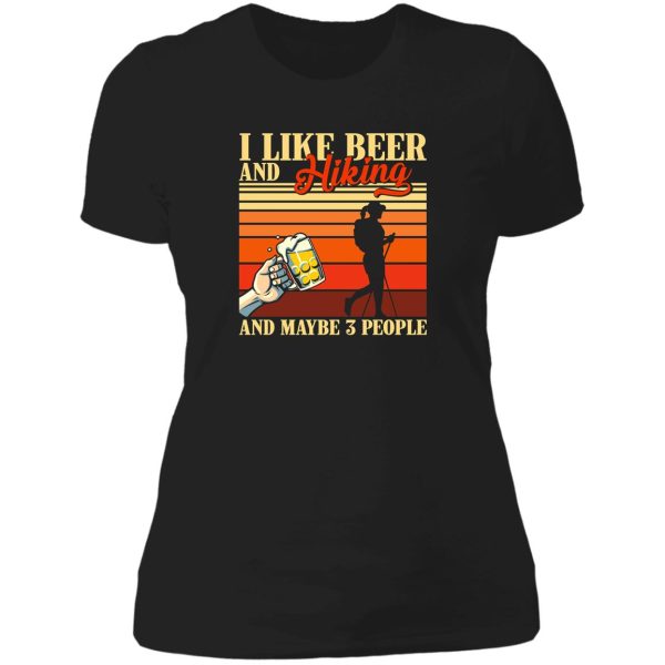 vintage beer hiking and maybe 3 people lady t-shirt