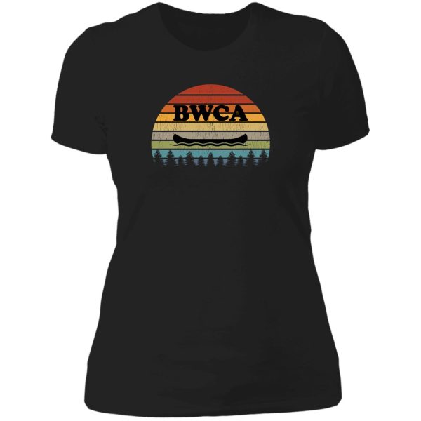 vintage bwca canoe & trees design lady t-shirt