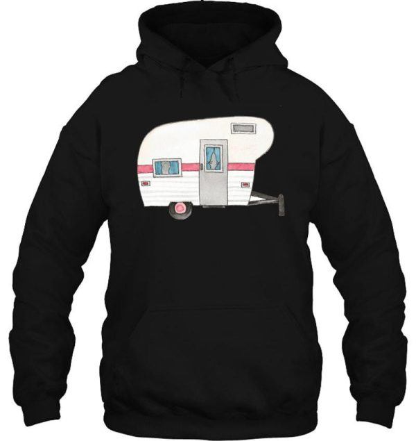 vintage camper drawing design white hoodie