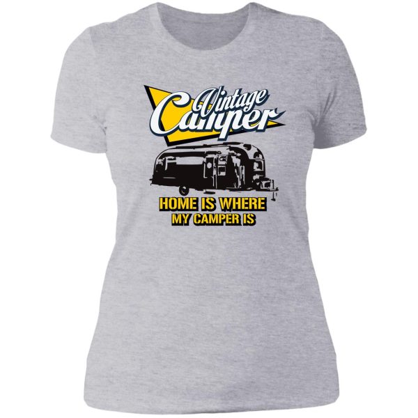 vintage camper lady t-shirt